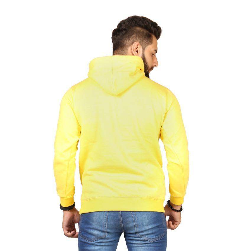 Men's Fleece Hoodie - 1 Pc Plain Hooded Neck in Yellow