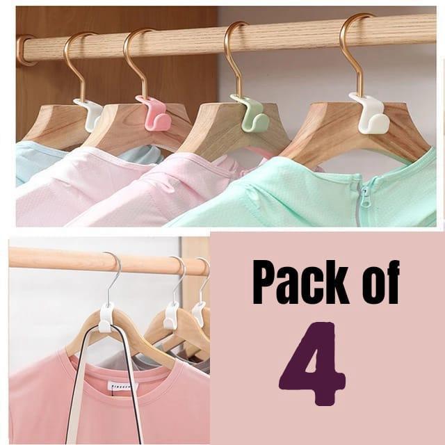 Hooks Clothes Hanger Organizer, Pack Of 4